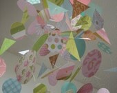 Girls Whimsical Multi Shape Paper Mobile Hearts Squares Triangles and Circles