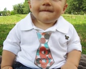 Monthly Onesie Stickers...Waterproof...Boy Ties Rustic...Blue, Orange, Red, Gray...NOT CUT....Read Description for Info...Fast Shipping
