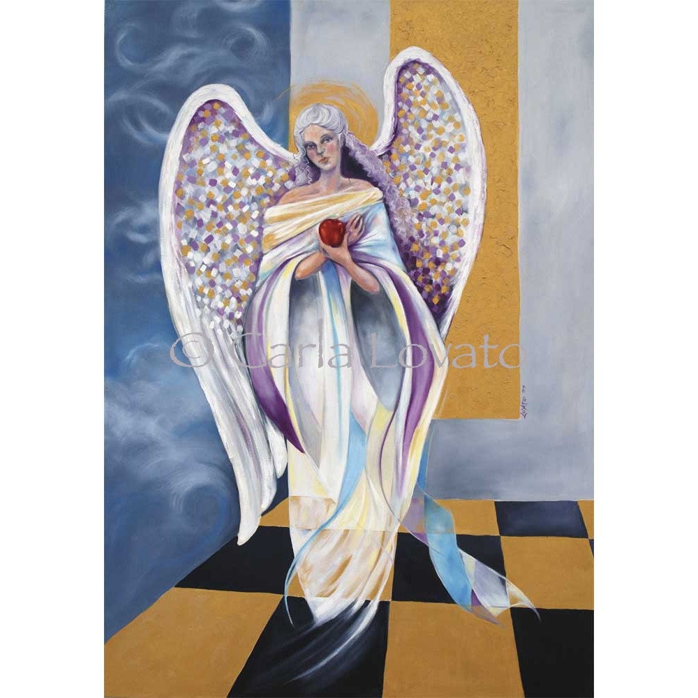 Angel Art Angel Painting Giclee print Goddess Spirit art Apple The Gift Angel Wings