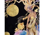 Goddess Art Watercolor Painting Goddess painting Giclee print Tree Spirit Woman Mother Earth Fantasy Art  Earth Spirit