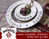Birthstone Necklace - Birthstone Jewelry - Mommy Necklace - Personalized Necklace - Mother Necklace - Angie mommy necklace w 3 crystals