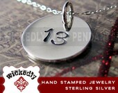 Hand Stamped Necklace  - Charm Jewelry - Personalized Necklace - Mother Necklace - SOOKIE number charm necklace jewelry