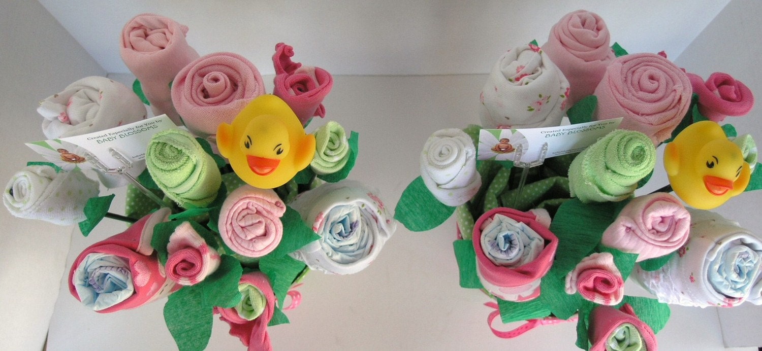 Baby Bouquets for Twin Girls: Baby Shower Decor- Unique Gift for Twins