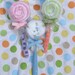 Burp Cloth Baby Lollipop with Spoon Qty One Baby Shower Embellishment