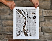 portland mapcut on white