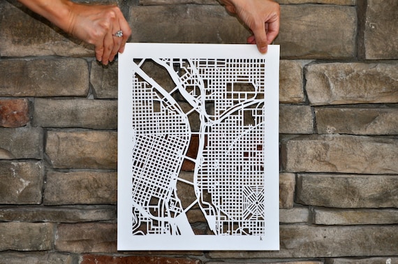 portland mapcut on white