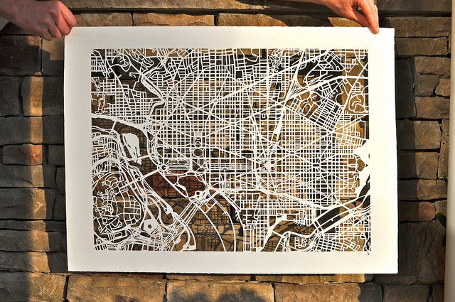 washington d.c. mapcut, READY TO SHIP