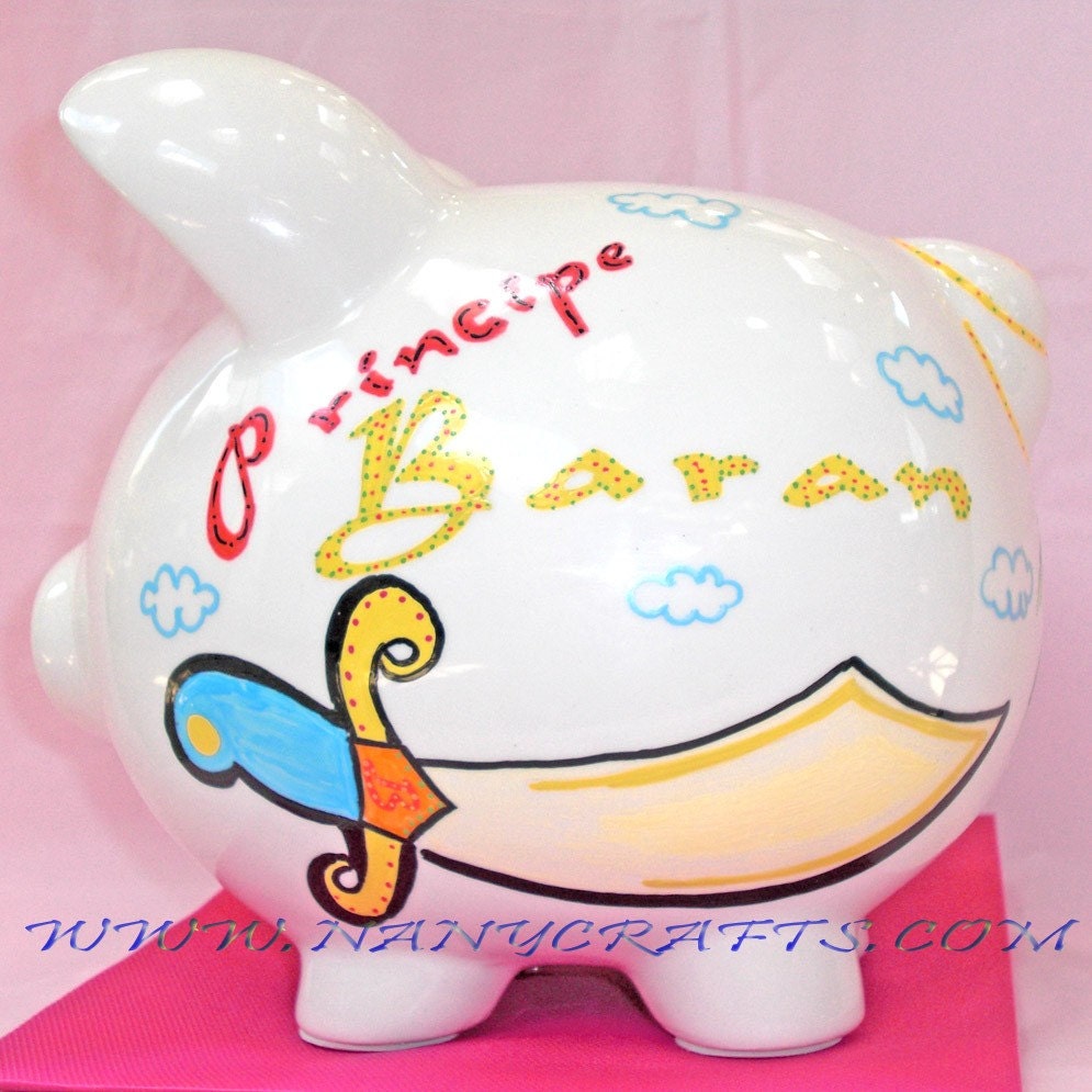 Personalized Piggy Bank, Large size Design Mid East Prince