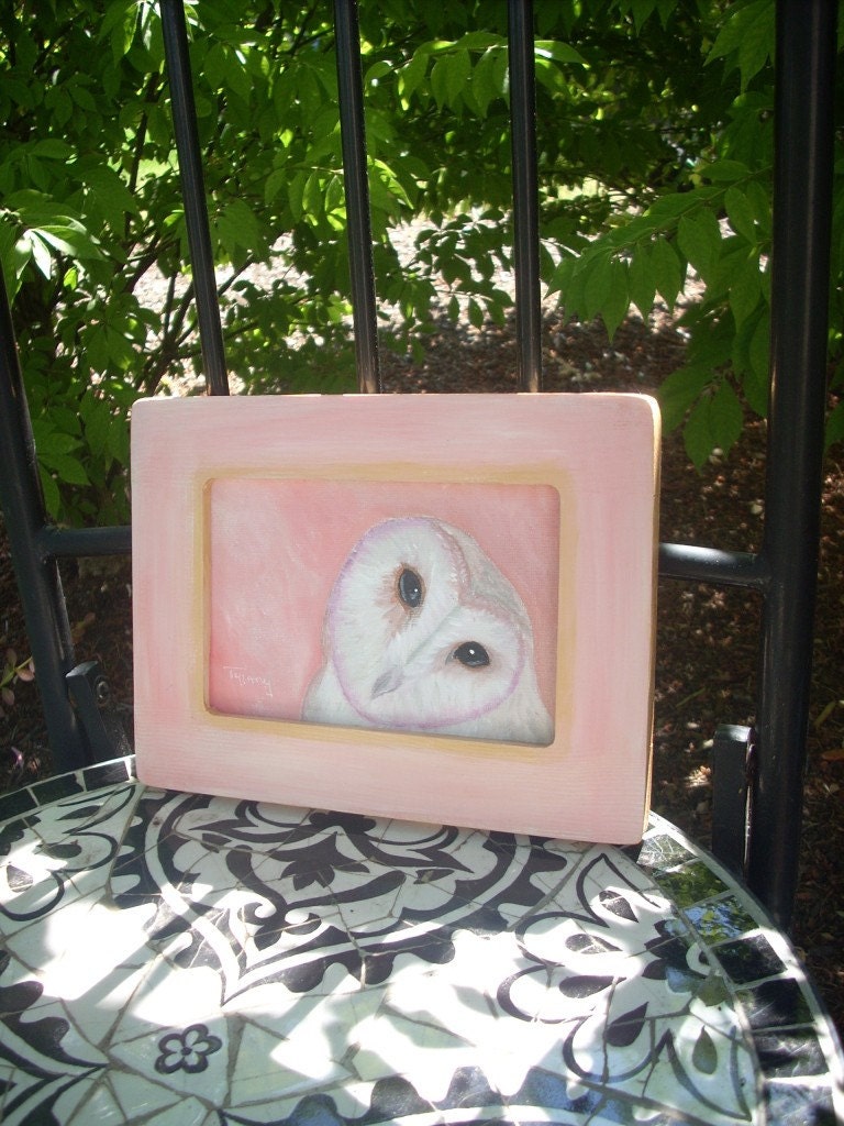WISDOSM - Original Owl Painting - framed