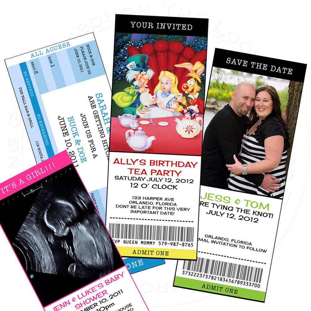 You can Print Custom Ticket birthday sports jack and jill save the date bachelor party invitation etc DIGITAL can order as well