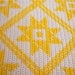 Vintage Hand Knitted Blanket - Yellow and White Lone Star Quilt Design