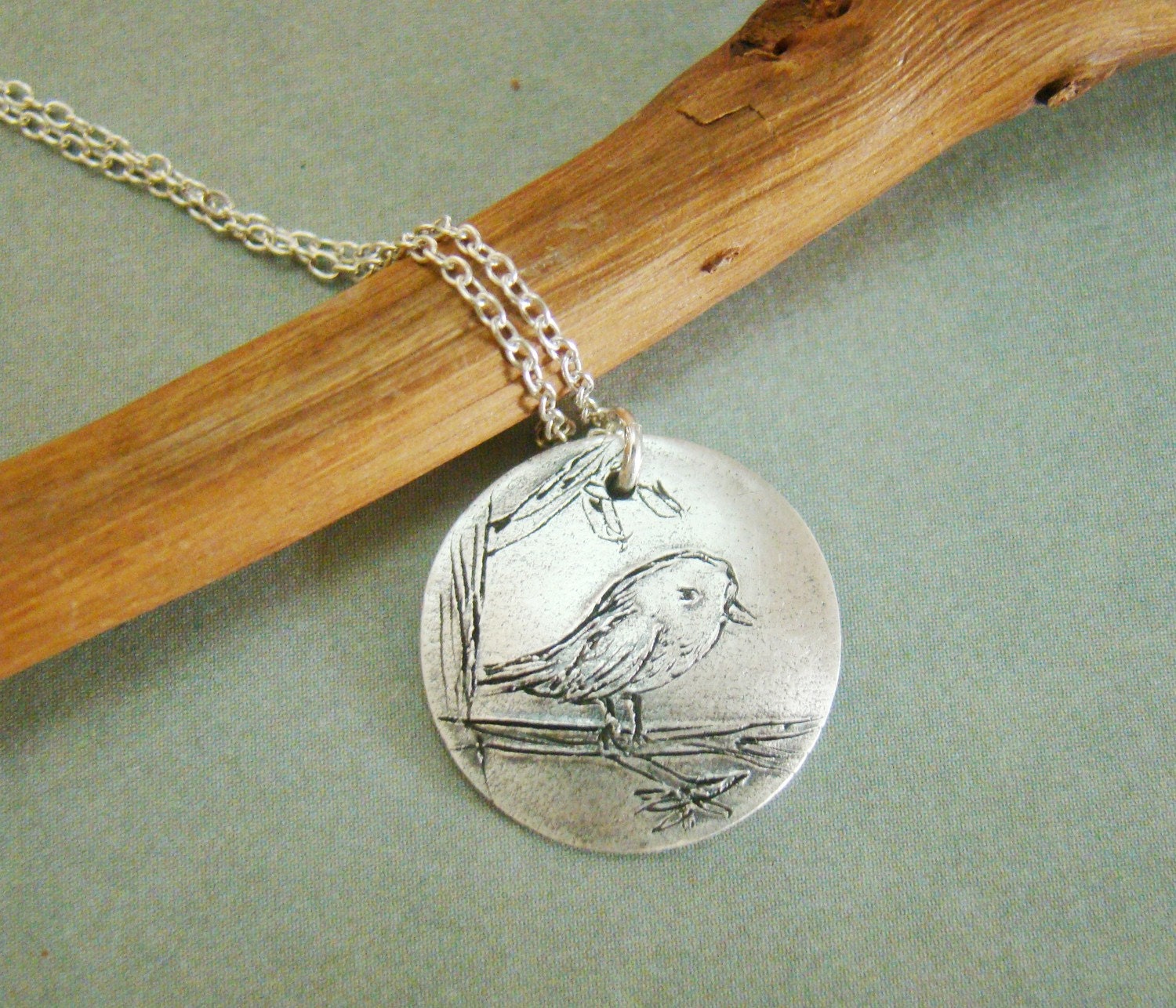 Bird on the perch fine silver pendant sterling silver necklace, teenagers, young adults, graduations, young children