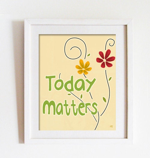 Inspiring art positive words wall art today matters flowers wall hanging room decor
