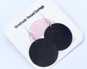 Classic Black Record Earrings