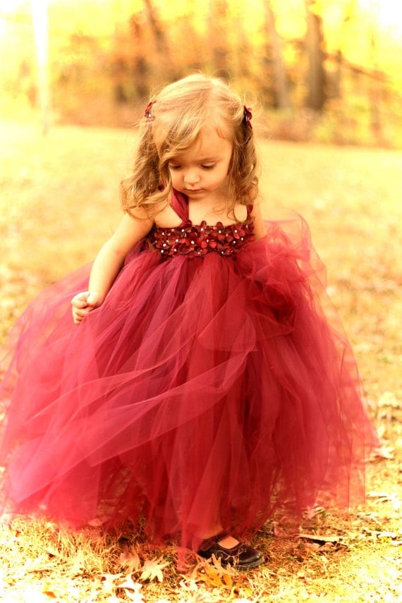 Couture Dreams- Beautiful in Burgandy Tutu Dress- SZ 0-24 MO