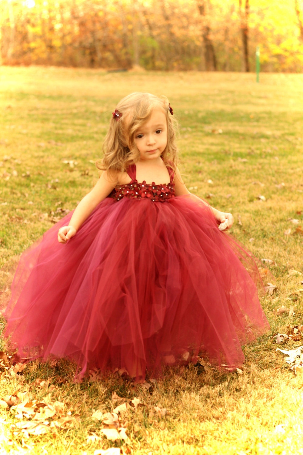 Couture Dreams- Beautiful in Burgandy Tutu Dress- SZ 0-24 MO