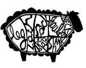 lamb butchery - papercut style print