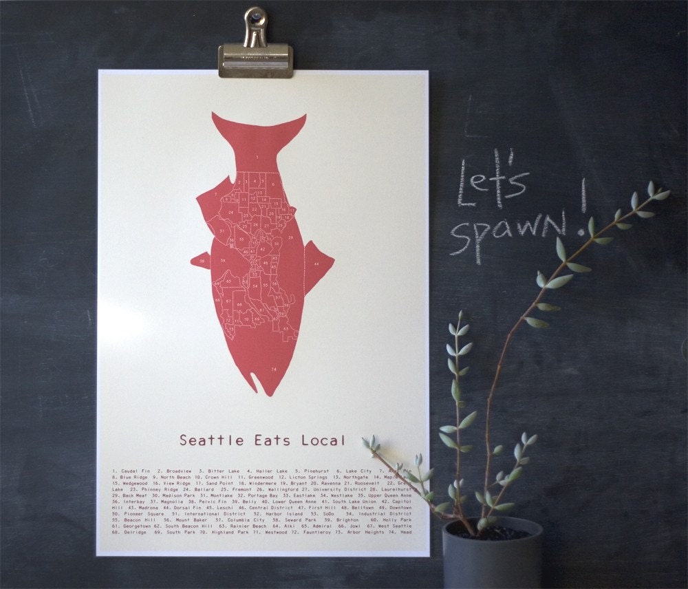 Seattle Eats Local Neighborhood poster