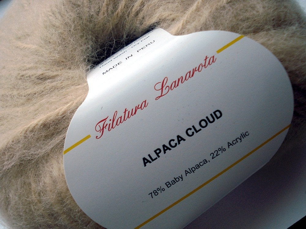 Beige Filatura Lanarota Alpaca Cloud Luxury Yarn in Very Soft and Fluffy