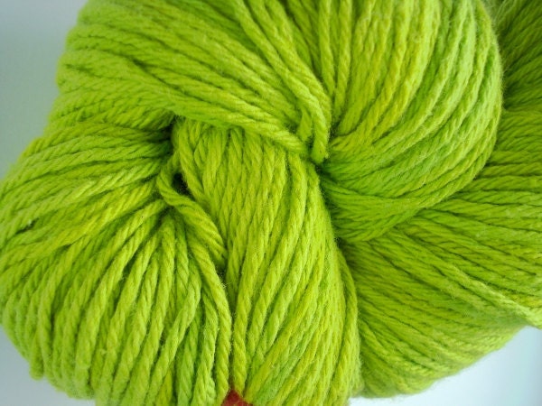 Cotton Yarn Chartreuse Yellow Green Color USA Grown Cotton - Hand Dyed by Me in Oregon