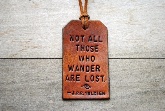 Single Custom Vertical Leather Luggage Tag. Stamped with Your Name, Phrase, Verse. Gift for wedding, birthday, thank you, congrats.
