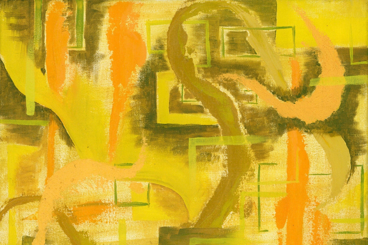 Anxiety Yellow Fine Art Limited Edition Print 4x6 Matted to 8x10