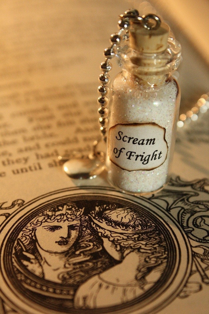 Glass Vial Necklace - Fairy Tale Inspired - Snow White's Scream of Fright