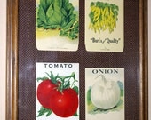 Framed Vintage Garden Seed Packages