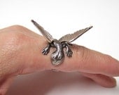 Steampunk Dragon Ring, dragon body wrap around finger (sw)
