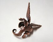 Steampunk Dragon Ring, dragon body wrap around finger (copper)