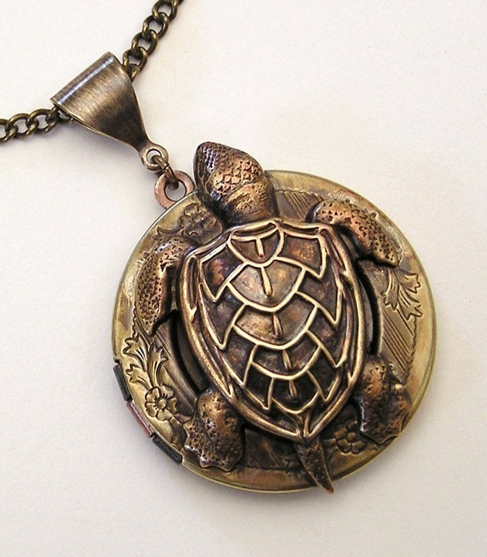 Steampunk Water Turtle Locket