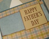 Happy Father's Day with Blue and Green Plaid - Handmade Father's Day Card