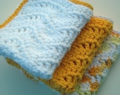 Instant Download PDF CROCHET PATTERN, Eyelet Waves Dishcloth Washcloth Kitchen Towel Cleaning Rag Digital Pattern