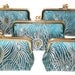 SALE - Peacock Clutches In Iridescent Silk Brocade-Set Of 5-Bridal Clutch-Bridesmaid Clutch-Wedding Purse