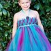 Teal and Rasberry Glitzy Glam Empire Tutu Dress, Size 3/4