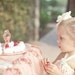 Sweet Sophistication Flower Girl Dress, shown in Peach, Size Medium