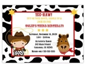 Little Cowboy Or Twins Birthday Invitation (You Print)