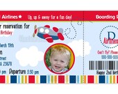Airplane Boarding Pass Birthday Invitation Boy Or Girl (You Print)