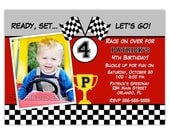 Racing Car Boy Birthday Party Invitation