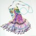 Necklace, Beaded, Ocean Flowers Cascade with Fringe