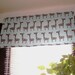 French blue and brown giraffe valance, kids room, children's decor, 42 x 16 inches, custom sizes available