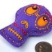 Day of the Dead Felt Skull Garland Banner, handstiched with bright colors, small