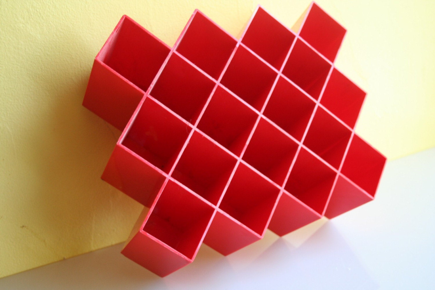 vintage MOD red plastic spice rack Panton with spice jars
