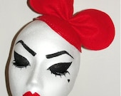 RED animal ears minnie micky mouse inspired hat fascinator