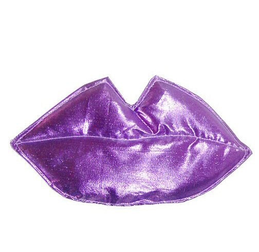 Kiss - Purple metallic foil LIPS fascinator or brooch pin Glamour