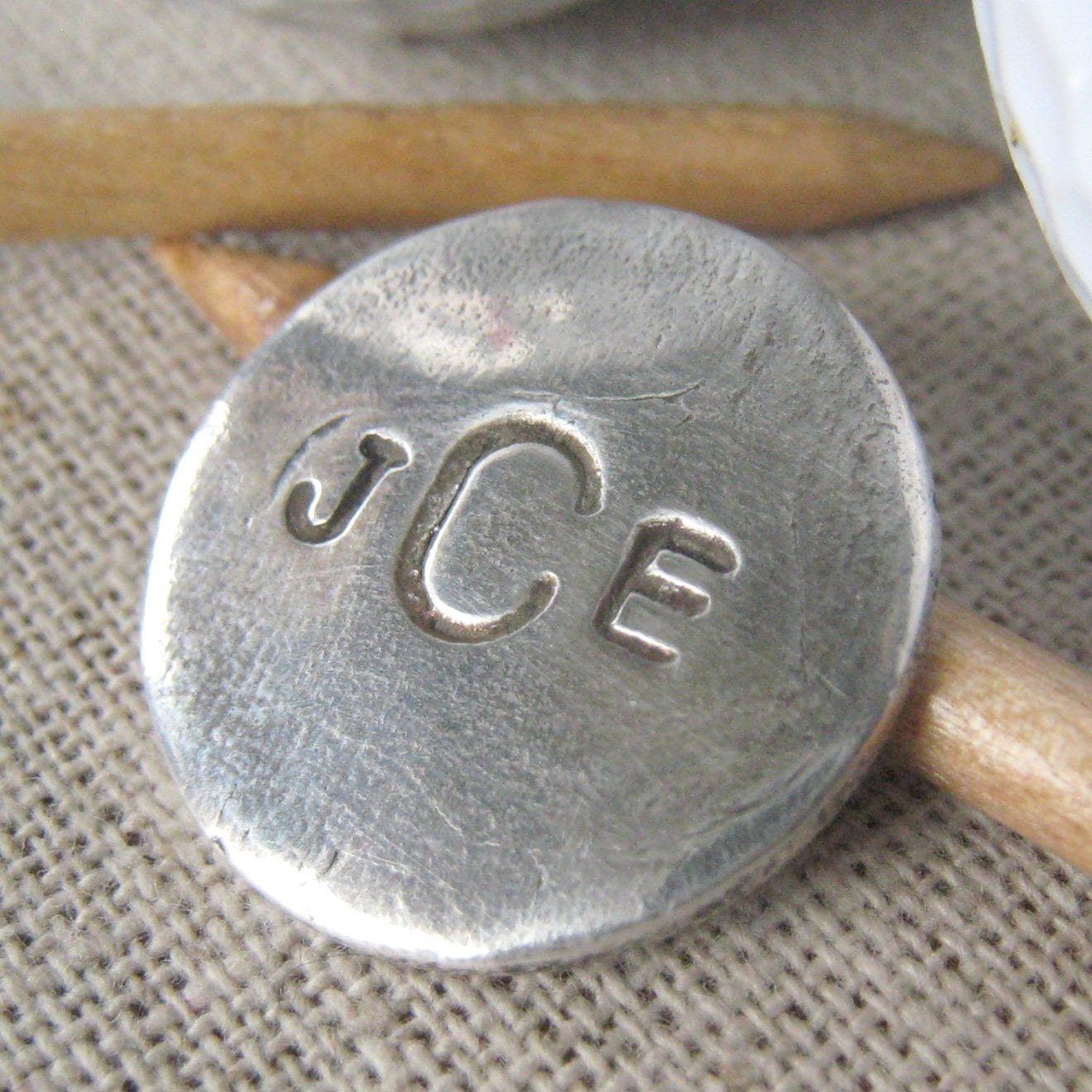 Monogrammed Golf Ball Marker, Personalized, Custom Golf Gift, Hand Stamped Fine Silver