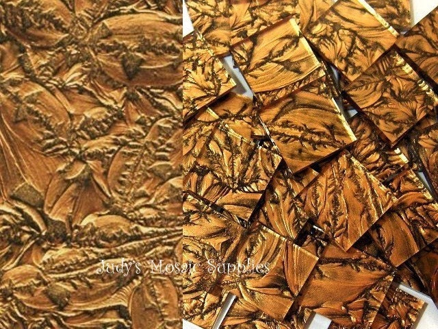 Bronze Van Gogh Glass Tiles Tesserae Mosaic Squares - 25 3/4 Inch Tiles