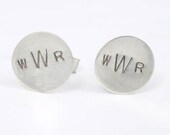 Sterling Silver Cuff Links Personalized Monogram Initials Wedding Anniversary Gift for Dude Best Man Father Dad
