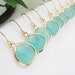 10% OFF SET of 5 Wedding Jewelry Bridal Earrings Bridesmaid Earrings Mint Opal Sea Foam Glass Matte Gold Trimmed Earrings Bridesmaid Gifts