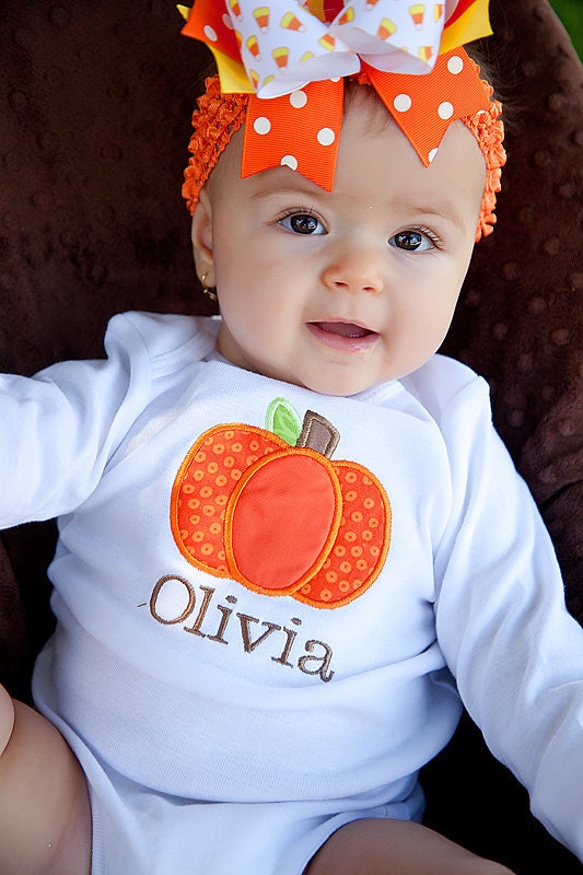 Fall Pumpkin Monogrammed Onesie or Shirt, Pumpkin Shirt, Halloween Shirt, Pumpkin Onesie, Pumpkin Bodysuit